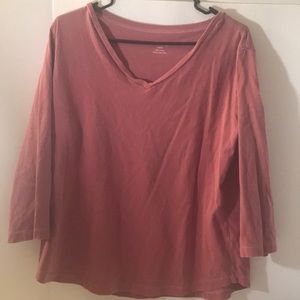 Orvis long sleeve size large pink 100% cotton top activewear loungewear …